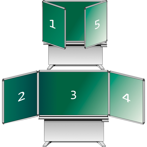 Wandtafel Schultafel aus Stahl, Serie MST, grün MF: 150x100 cm, FF: 75x100 cm