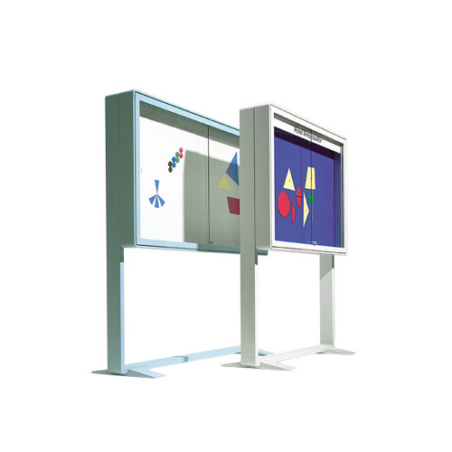 Aluvitrine Modell W2, Stahlemaille weiß Maße wählbar