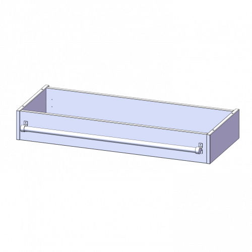 Leiterzarge zur Aufnahme einer Leiter - Serie evo180 Gesamthöhe 15 cm, für 100 cm breite und 40 cm tiefe Schrankwände