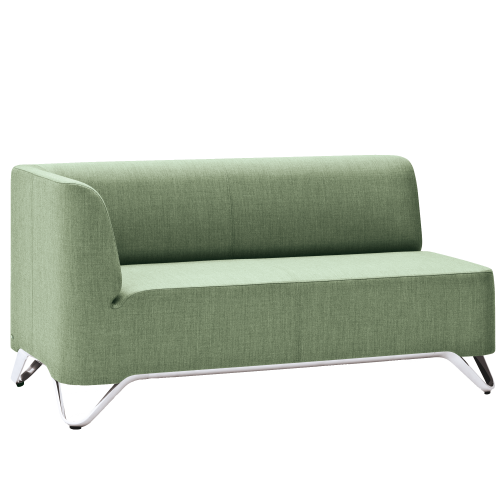 BOXIT 2er-Sofa, mit Armlehne, Gestell: Aluminium B/H/T: 131x74x75 cm, Sitzhöhe 43 cm, Stofffarbe wählbar