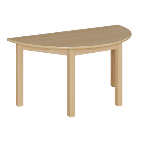 Halbrundtisch mit Massivholzgestell und Schichtstoffplatte B/T: 120 x 60 cm, in 7 Tischhöhen lieferbar