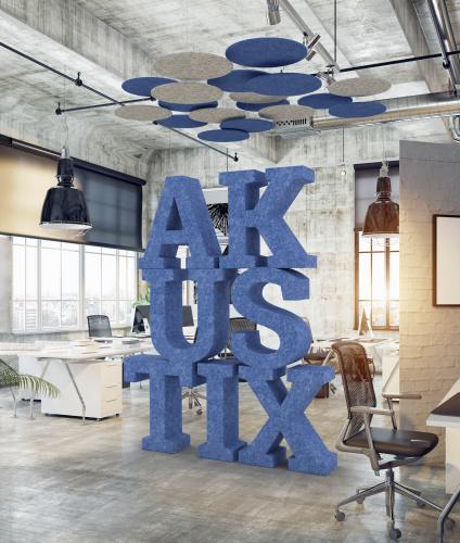 Akustikelement AKUSTIX Cumulos B/H/T: 60x60x1,8 cm, PET Deckenfliese, Grau