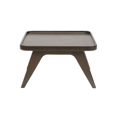 Tisch Ona mit Gestell aus Holz B/H/T: 60x35x60 cm, Holzplatte mit Milchglas