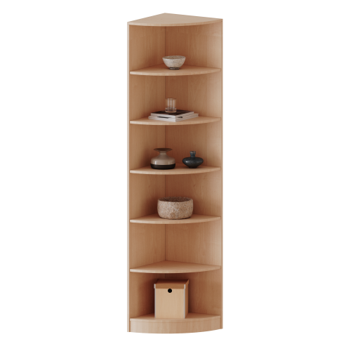 Außeneckregal, 6 Ordnerhöhen - Serie evo180 B/H/T: 40x226x40 cm, Viertelkreis, Erweiterung rechts, mit Sockel (81 mm)