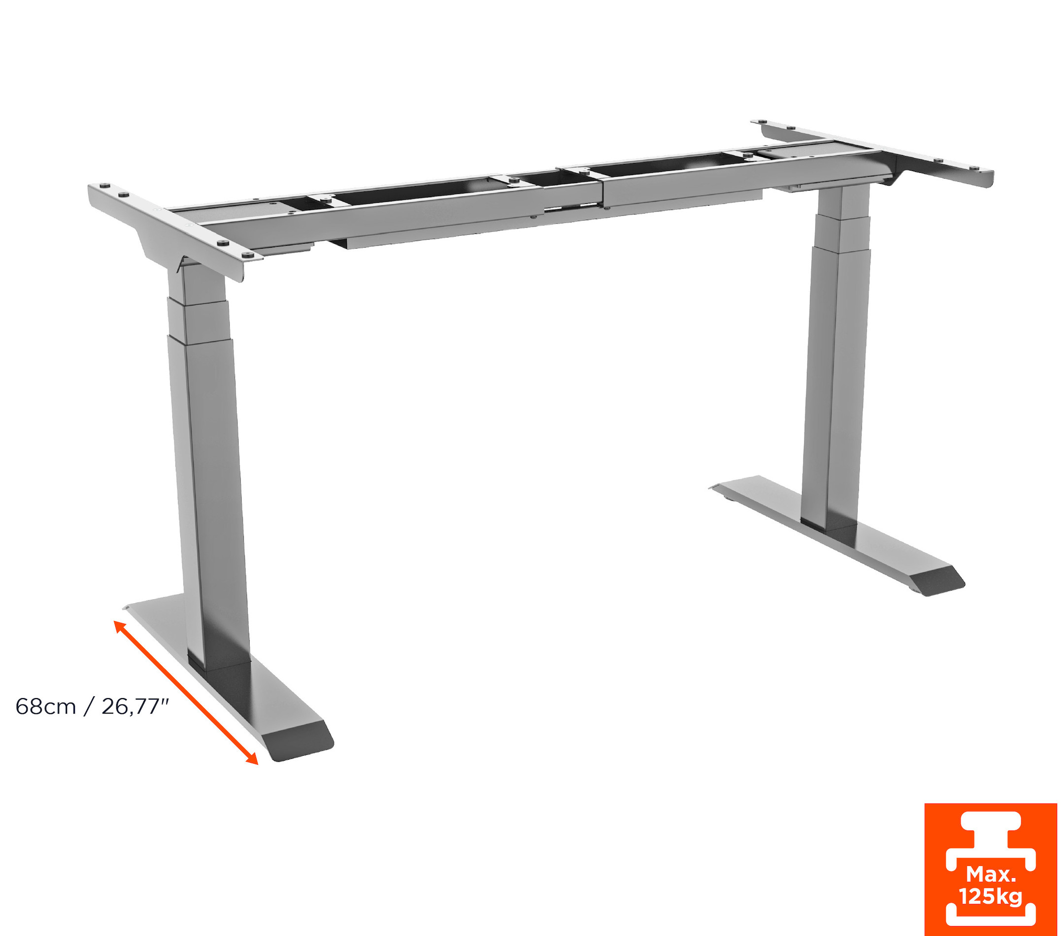 celexon elektrisch höhenverstellbarer Schreibtisch Professional eAdjust-58123 - grau, inkl. HPL Tischplatte 175 x 75 cm