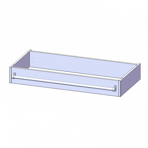 Leiterzarge zur Aufnahme einer Leiter - Serie evo180 Gesamthöhe 15 cm, für 104,5 cm breite und 50 cm tiefe Schrankwände