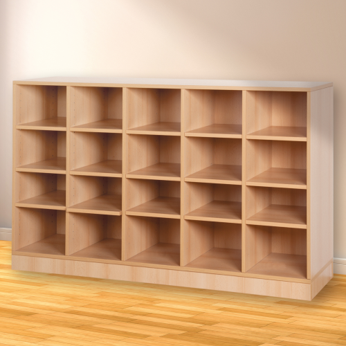 Offenes Regal mit 20 Fächern & Mittelwänden B/H/T: 162x98x40 cm, auf Standfuß