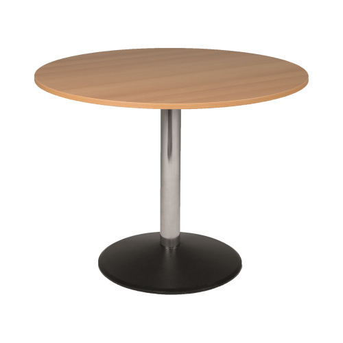 Rundtisch Melamin mit Mittelsäule und Bodenplatte D/H: 80x75 cm, mit Mittelsäule, Bodenplatte und melaminharzbeschichteter Tischplatte