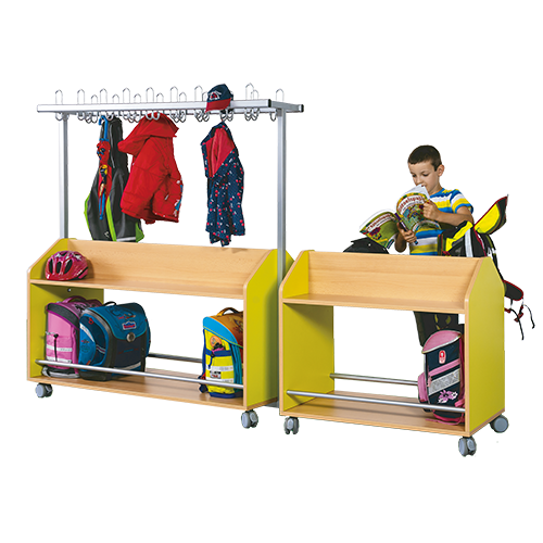 Taschenwagen doppelseitig B/H/T: 91x82x50 cm, etwa 12 Plätze, mit Ablagen in 2 Etagen