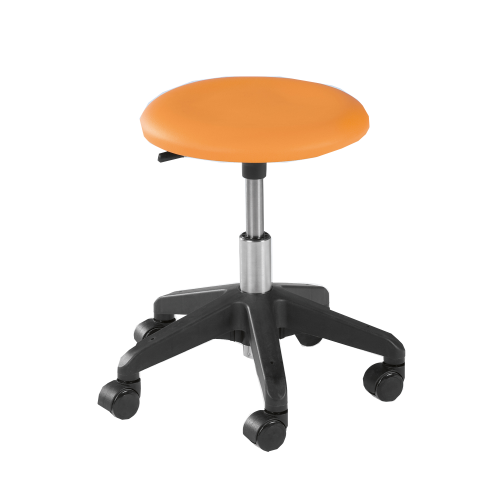 Hocker Carina, mit Kunstlederbezug, fahrbar, ohne Rückenlehne Höhenverstellbar: 36-48 cm, Blau