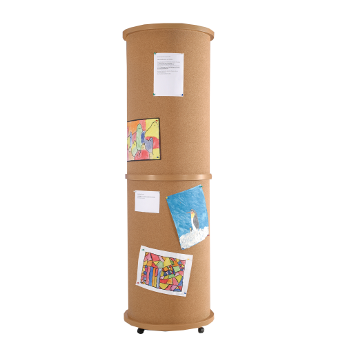 Mobile Litfaßsäule aus hochwertigem Naturkork, Serie KLS Durchmesser: 60 cm, in 2 Höhen lieferbar