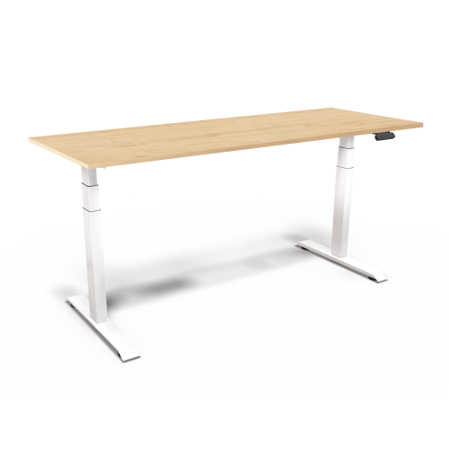 Elektrisch höhenverstellbarer Schreibtisch Gestell in Verkehrsweiß, B/H/T: 180x65-130x80 cm