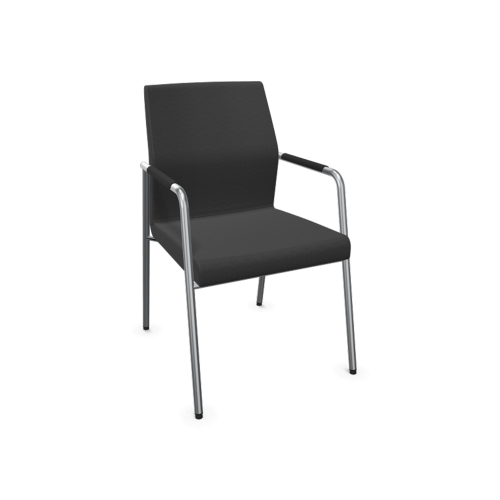 Stuhl Ana mit Vierfußgestell B/H/T: 58x92x66 cm, mit Armlehne, Gestellfarbe Chrom, Stoffgruppe C1 (Standard)
