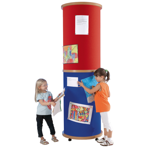 Mobile Litfaßsäule mit hochwertigem Stoffbezug H: 190 cm, D: 60 cm