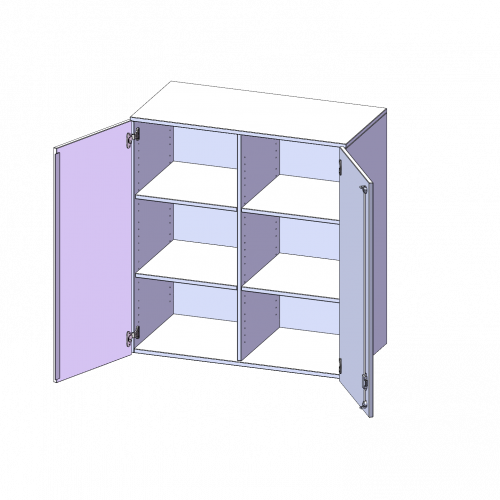 Aufsatzschrank, 3 Ordnerhöhen - Serie evo180 B/H/T: 100x108x60 cm, 2 Türen, abschließbar, mit Mittelwand