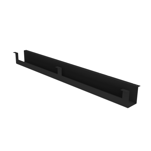 Kabelkanal mit Durchlassbohrung an der Platte für höhenverstellbare Tische Modell EHC für 140 cm breite Tische, Farbe schwarz