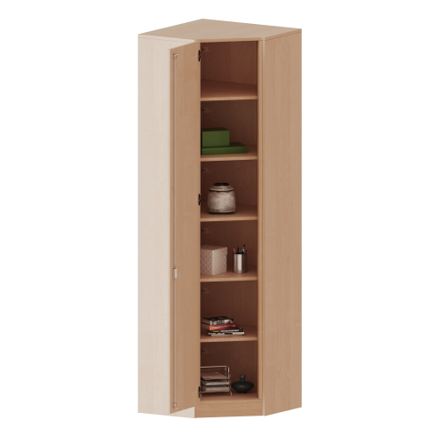 Innenecke als Schrank, 6 Ordnerhöhen - Serie evo180 B/H/T: 90x226x90 cm, Für 60 cm tiefe Schrankwände, Tür öffnet links, mit Sockel (81 mm)