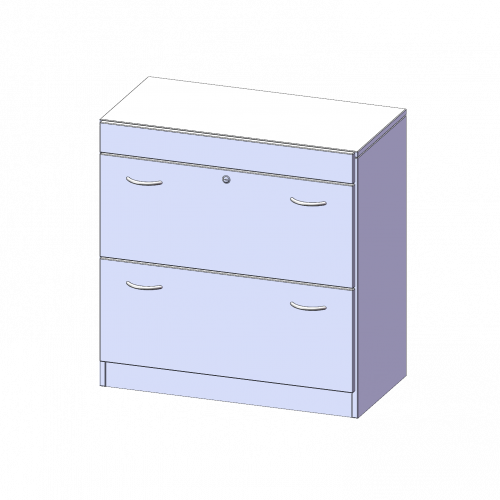 Hängeregisterschrank, 2 Ordnerhöhen - Serie evo180 B/H/T: 80x82x50 cm, 2 Auszüge, abschließbar, mit Sockel (81 mm)