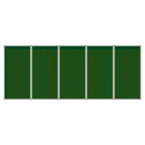Klassenplantafel erweiterbar, Stahlemaillie grün Stundenplantafel 5-teilig für 50 Klassen mit 8 Tagesstunden, 232x103 cm