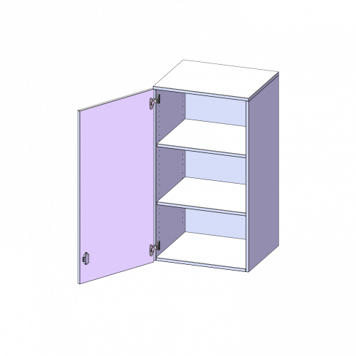 Aufsatzschrank, 3 Ordnerhöhen - Serie evo180 B/H/T: 60x108x50 cm, 1 Tür, abschließbar, Tür öffnet nach links