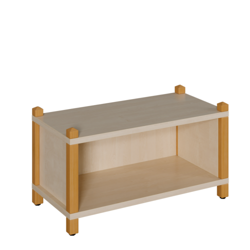 Stollen-Regal mit 1 Fach H/T: 40x40 cm, Regal mit 1 Fach, 3seitig geschlossen (ohne Einlegeboden)