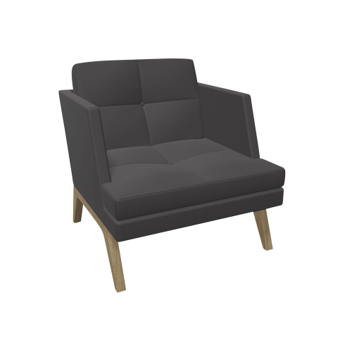 1er Sessel Ona mit Holzgestell & niedriger Lehne B/H/T: 79x84x84 cm, Stoffgruppe C2 (Standard)