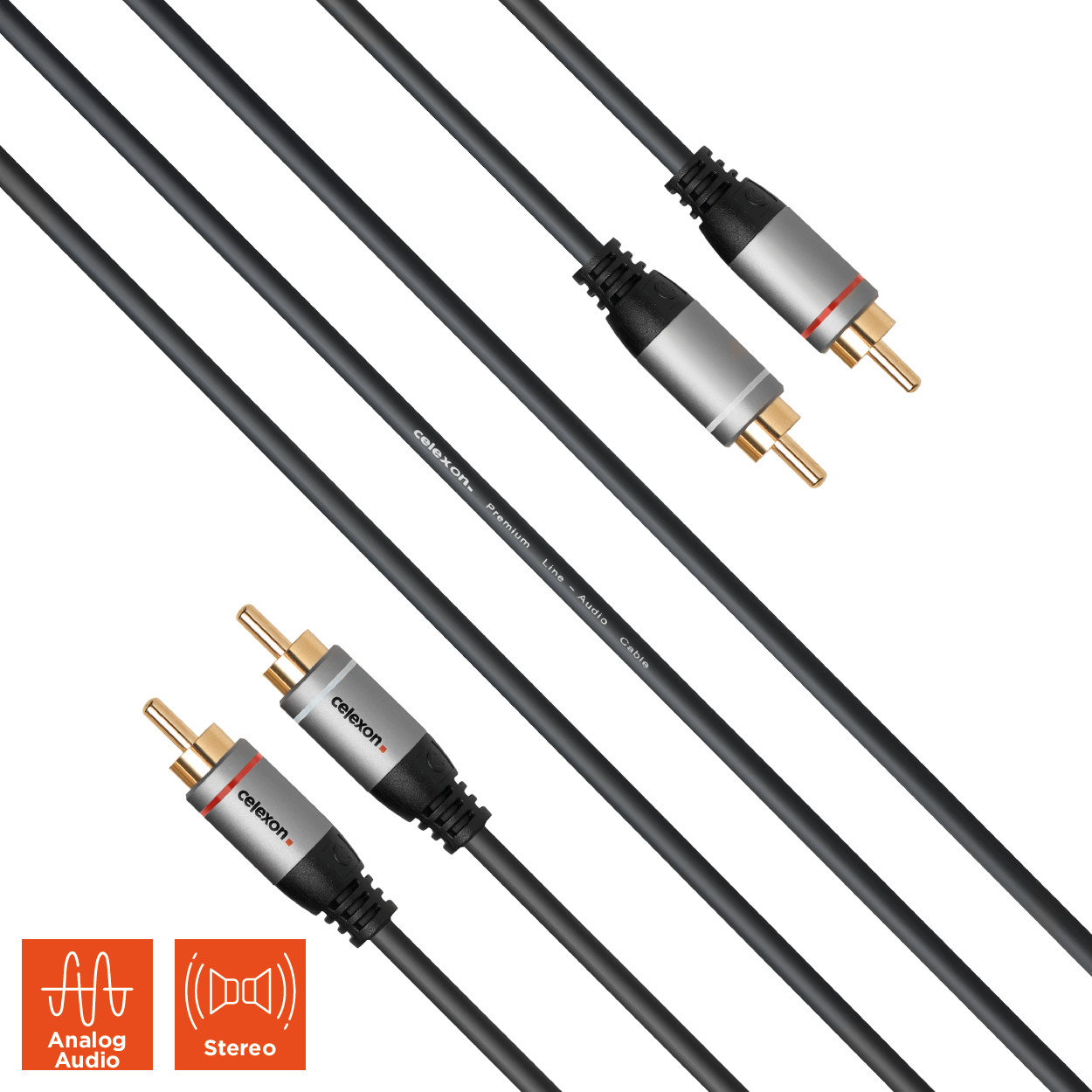 celexon 2x Cinch Stereo Audiokabel 7,5m - Professional Line