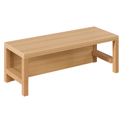 Garderobenbank B/T: 80x35 cm, mehrere Plätze, seitlich offen, in Stollenbauweise, Buche-hell