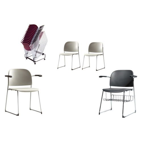 Stuhl STUDIO Gestell Chrom, ohne Armlehnen, Blau