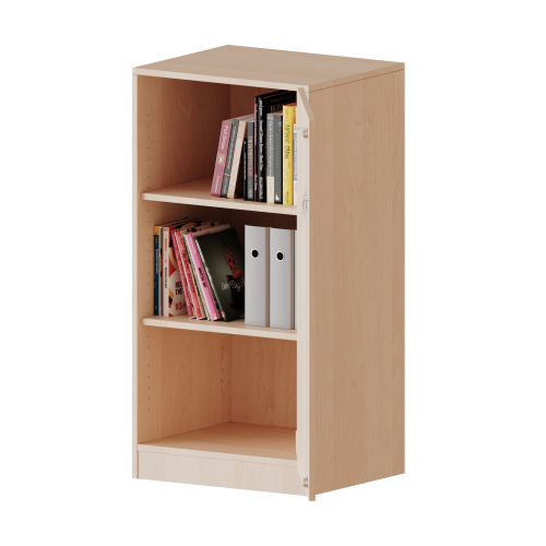 Schrank, 3 Ordnerhöhen - Serie evo180 B/H/T: 60x118x40 cm, 1 Tür, abschließbar, Tür öffnet nach rechts, mit Sockel (81 mm)
