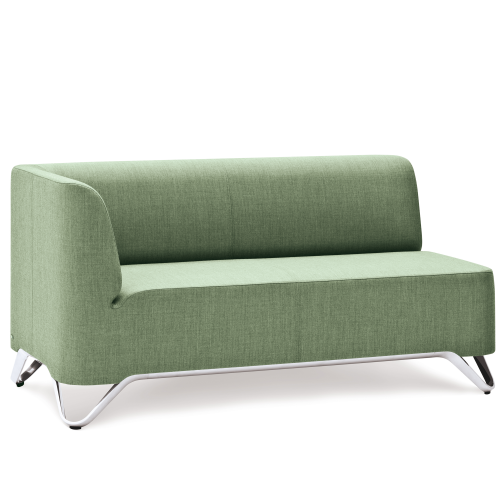 BOXIT 2er Designer Sofa mit Armlehne B/H/T: 131x74x75 cm, Sitzhöhe: 43 cm, Armlehne rechts, Gestell Weißaluminium, Bezug Kunstleder