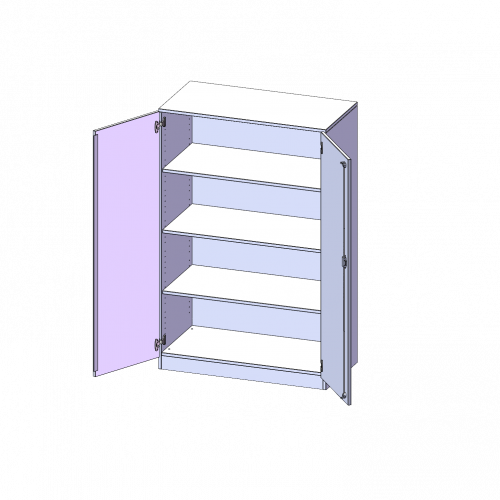 Schrank, 4 Ordnerhöhen - Serie evo180 B/H/T: 100x154x40 cm, 2 Türen, abschließbar, mit Sockel (81 mm)