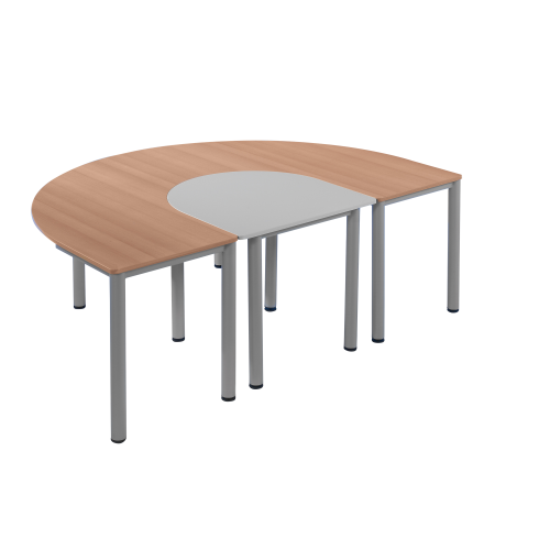 Tisch "halbes Oval" Tischhöhe wählbar von 58 bis 76 cm