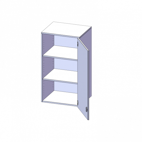Aufsatzschrank, 3 Ordnerhöhen - Serie evo180 B/H/T: 60x108x60 cm, 1 Tür, abschließbar, Tür öffnet nach rechts