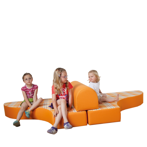 Bett-Sofa mit Rückenrolle, schwer entflammbar B/H/T: 120x40x133 cm, Bezug Stoff schwer entflammbar