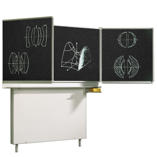 Wandtafel Schultafel aus Premium Stahlemaille, Serie ME MF 200x100 cm, FF 100x100 cm, 6 m² Schreibfläche, schwarz