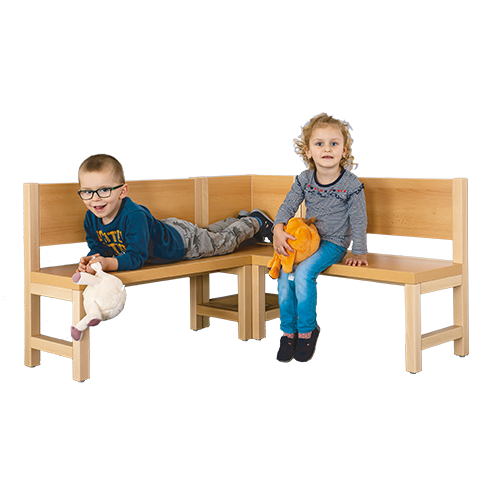 Sitzbank mit Rückenlehne B/H/T: 80x60x34 cm, Sitzhöhe: 30 cm, Lehnenhöhe: 30 cm