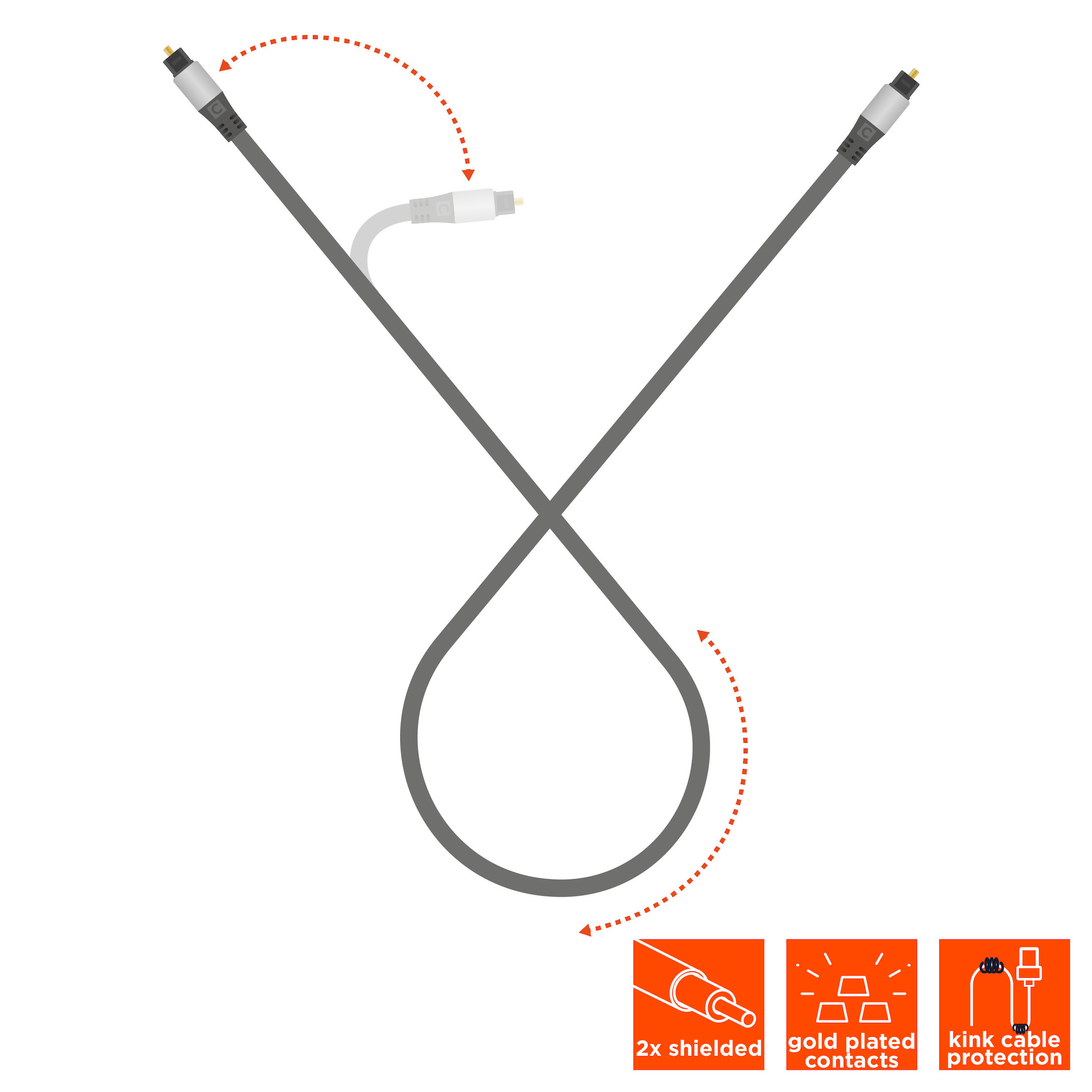 celexon Toslink Optische Audiokabel 1,0m - Professional line