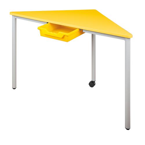 Pythagoras Dreiecktisch Vollkern "Powersurf" mit Ergo Tray Box B/H/T: 120x76x85 cm, mobiler Dreiecktisch mit Kunststoffbox, Tischhöhe DIN06 - 76 cm