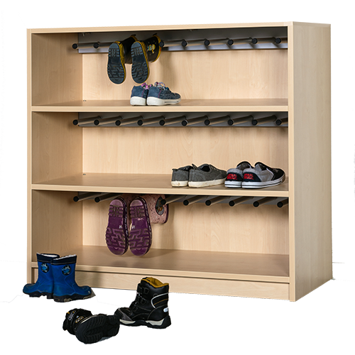 Stiefelregal B/H/T: 100x92x40 cm, mit Aufsteckrechen für 15 Schuhe pro Fach