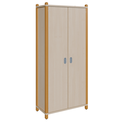 Stollen-Schrank mit 2 Türen in voller Höhe B/H/T: 106x180x40 cm, mit 2 Türen und Mittelwand, insgesamt 10 Fächer