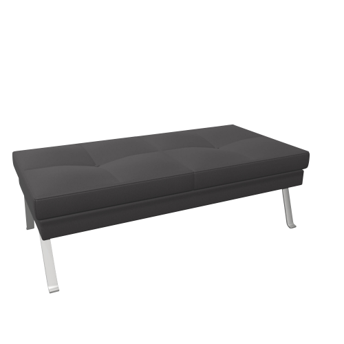 2er Sitzbank Ona mit Metallgestell B/H/T: 131x44x67 cm, Stoffgruppe C2 (Standard), Gestellfarbe Chrom
