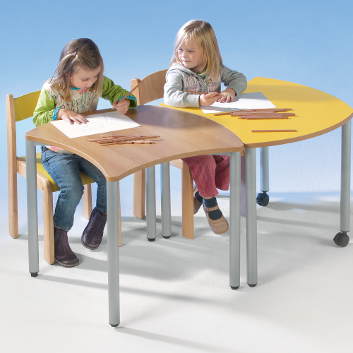 Swing-It STEELY quadratischer Wellentisch Schultisch B/H/T: 60x42x60 cm, kombinierbar mit anderen Tischen der Serie