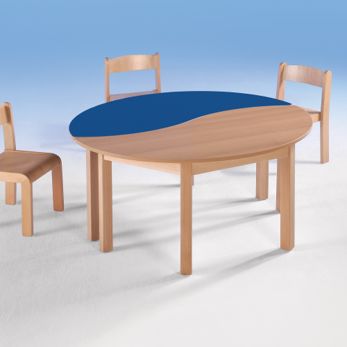 Swing-It WOODY halbrunder Wellentisch Schultisch B/H/T: 120x52x60 cm, kombinierbar mit anderen Tischen der Serie