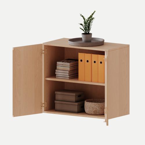 Aufsatzschrank, 2 Ordnerhöhen - Serie evo180 B/H/T: 80x72x40 cm, 2 Türen, abschließbar