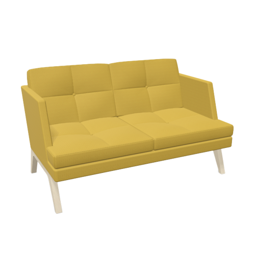 2er Sofa Ona mit Holzgestell & Seitenschale B/H/T: 141x84x85 cm, Stoffgruppe C4 (Kunstleder, schwer entflammbar)