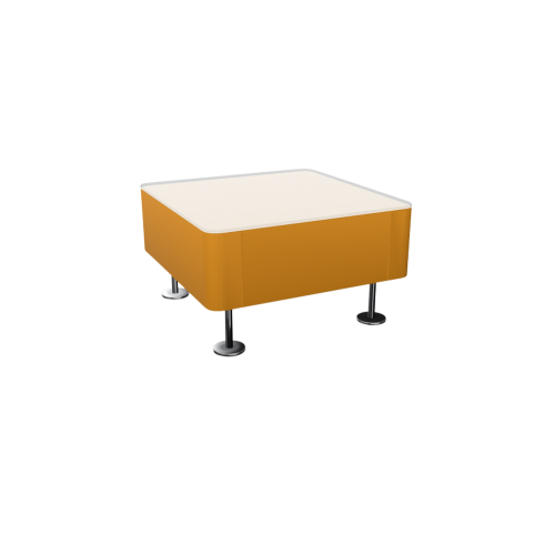 Wall In Quadrattisch mit Milchglas B/H/T: 70x42x70 cm, Gestellfarbe Schwarz, Stoffgruppe C4 (Kunstleder, schwer entflammbar), mit Milchglas