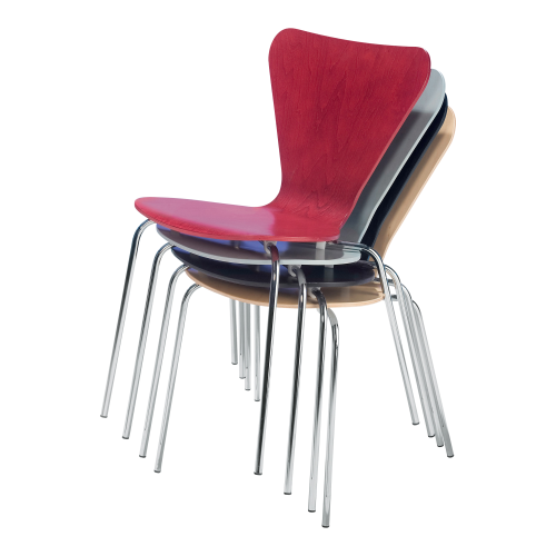 Stuhl Julia mit 4-Fuß-Gestell, Stapelschutz und Sitzpolster B/H/T: 44x80x53 cm, Sitzhöhe: 48 cm