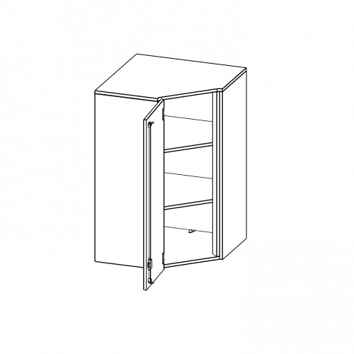Innenecke Aufsatzschrank, 3 Ordnerhöhen - Serie evo180 B/H/T: 70x108x70 cm, Für 40 cm tiefe Schrankwände, Tür öffnet nach links