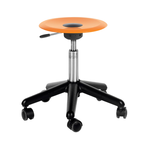 Genito UFO Hocker mit Gaslift, fahrbar, Sitzteller Polycarbonat (PC) Lieferbare Sitzhöhen: 41-51 cm